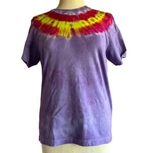 Mens Shirt Size Medium Purple Tie Dye Handcrafted Hippy Vacation Cruise Festival